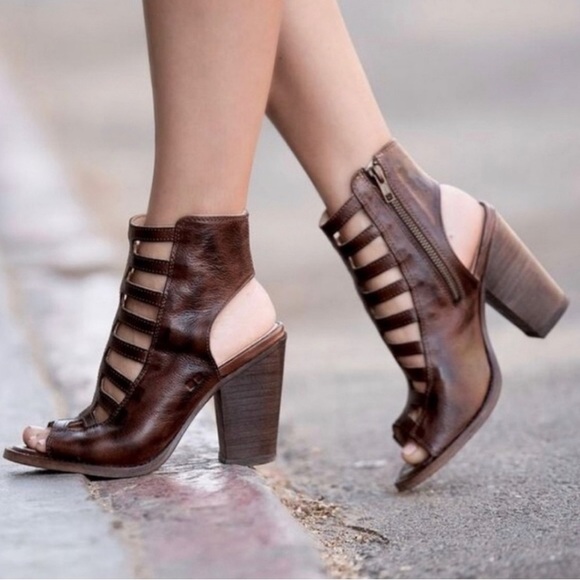 BED|STU Shoes - Bed|Stu Occam Chunky Heel Brown Leather Gladiator Sandals